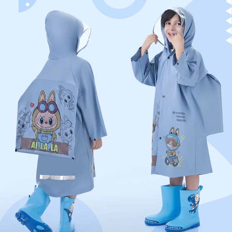 Áo mưa cho bé - Áo mưa trẻ em Winter Summer, học sinh tiểu học 3-13 tuổi cao cấp có tấm chắn, kiểu rộng - 5