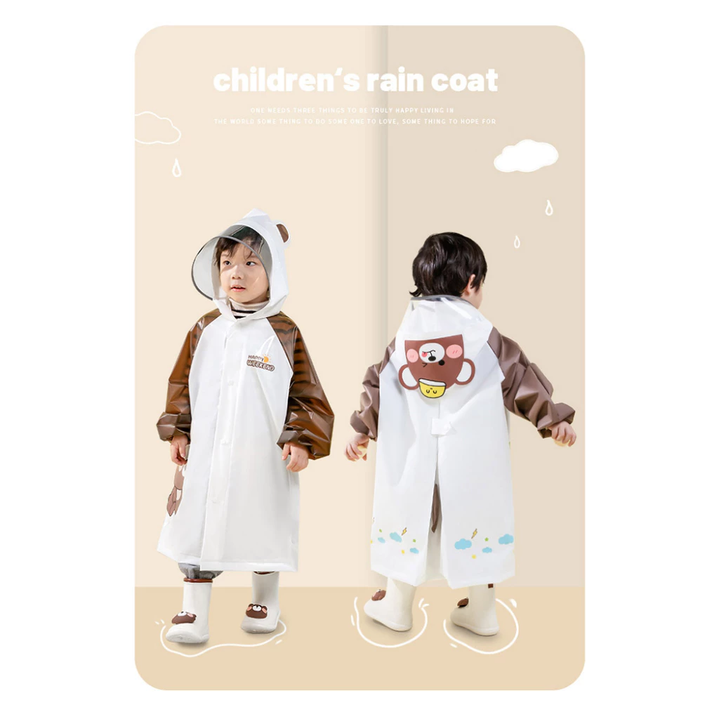 Áo mưa cho bé, áo mưa trẻ em cao cấp có mũ, thiết kế 3D cánh tiên, chất liệu EVA an toàn cho bé - 6