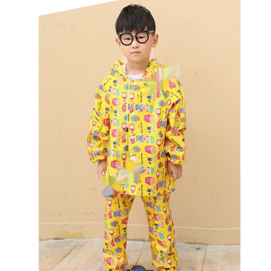 Áo mưa bộ trẻ em vải siêu nhẹ chống thấm cực tốt (đủ size-siêu bền) - 2