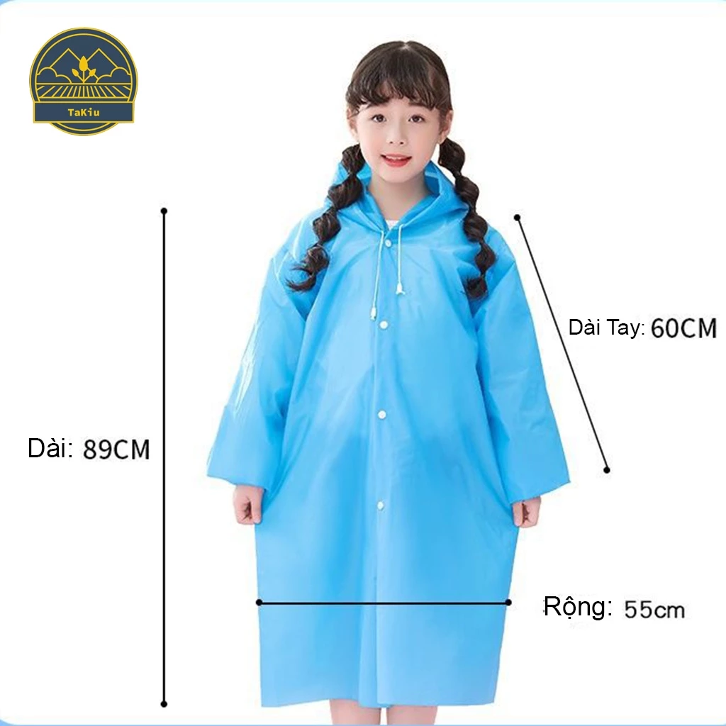Áo Mưa Trẻ Em Măng Tô Trong Suốt EVA Phong Cách Hàn Quốc Cho Bé cao 90 - 150CM - 2