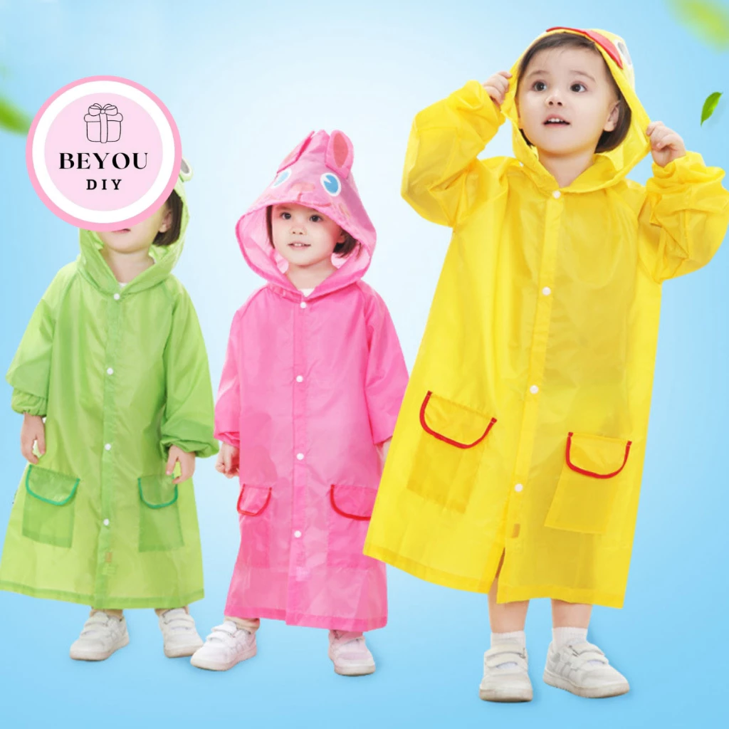 Áo Mưa Trẻ Em Họa Tiết Vui Nhộn, Phù Hợp Cho Bé Từ 2-7 Tuổi