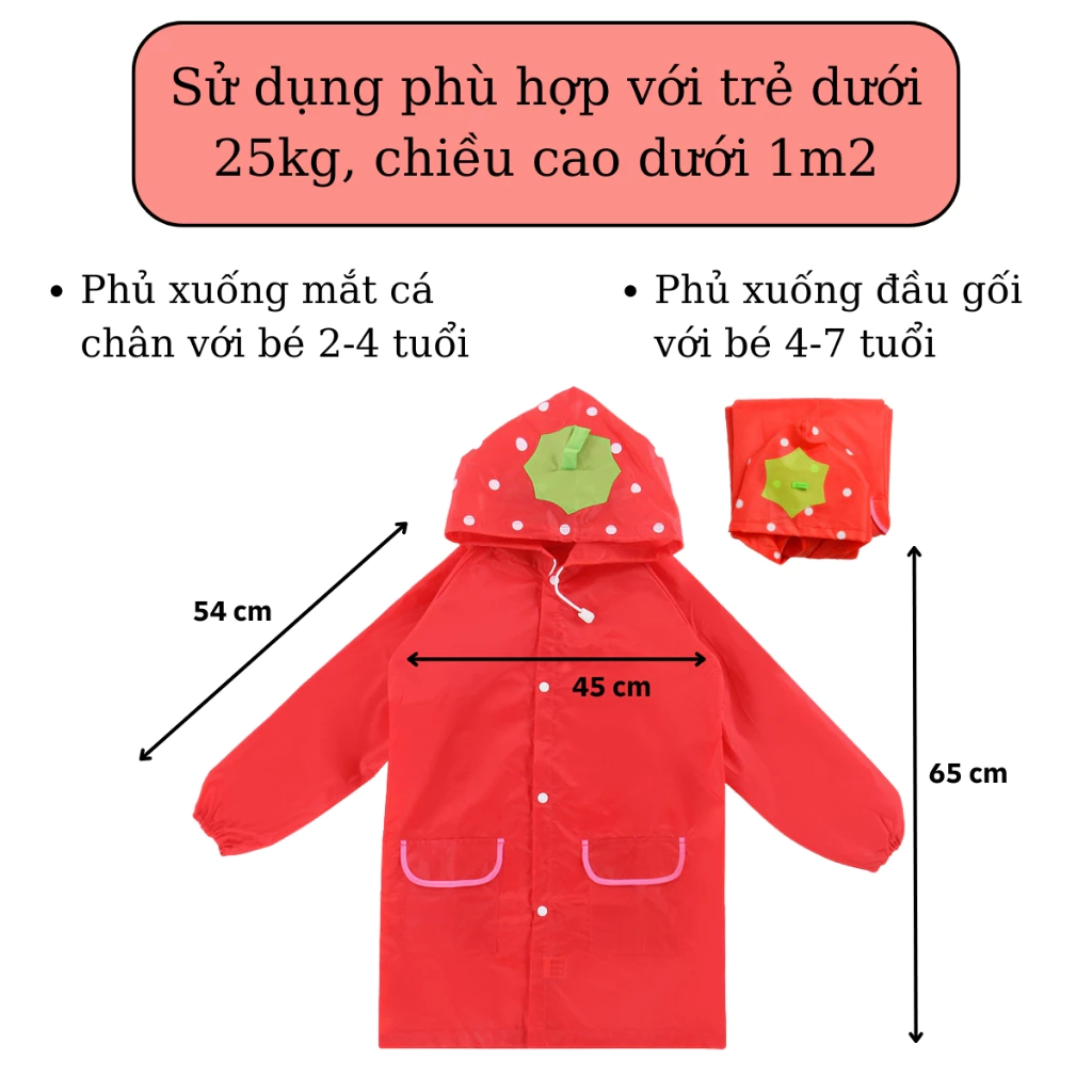 Áo Mưa Trẻ Em Họa Tiết Vui Nhộn, Phù Hợp Cho Bé Từ 2-7 Tuổi - 3