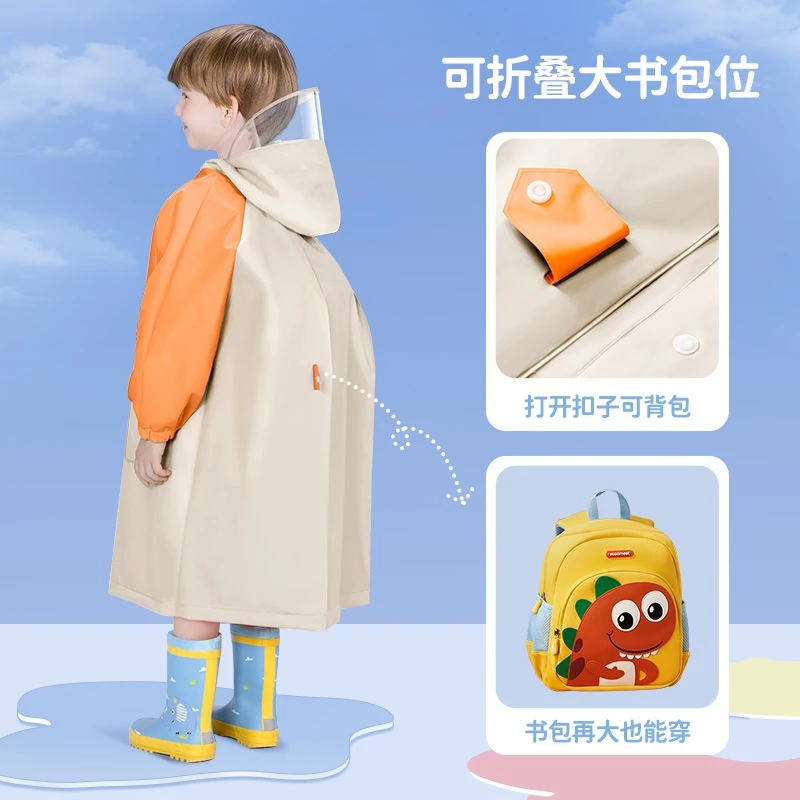 Áo mưa cho bé trai bé gái từ 4 đến 12 tuổi chất liệu EVA siêu nhẹ chống nước PK197 - 3