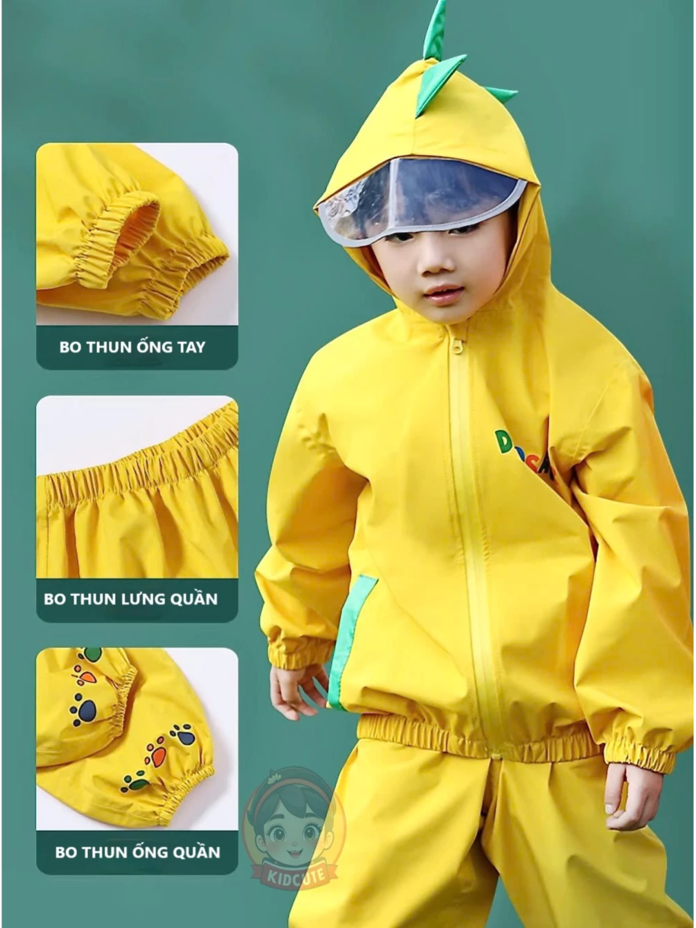 Áo Mưa Cho Bé Trai Bé Gái Phong Cách Hàn Quốc chống thấm tốt, không mùi, thoáng khí - 3