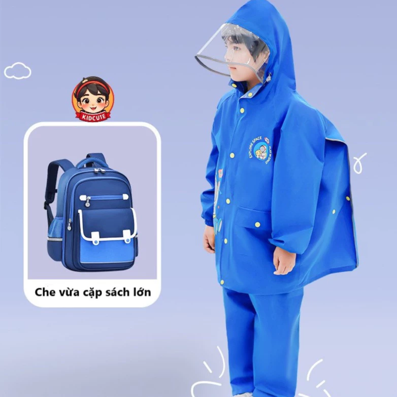 BỘ QUẦN ÁO đi mưa CAO CẤP cho bé từ 5 -12 tuổi - HÀNG LOẠI TỐT, SIÊU BỀN và chống thấm nước tốt. - 6