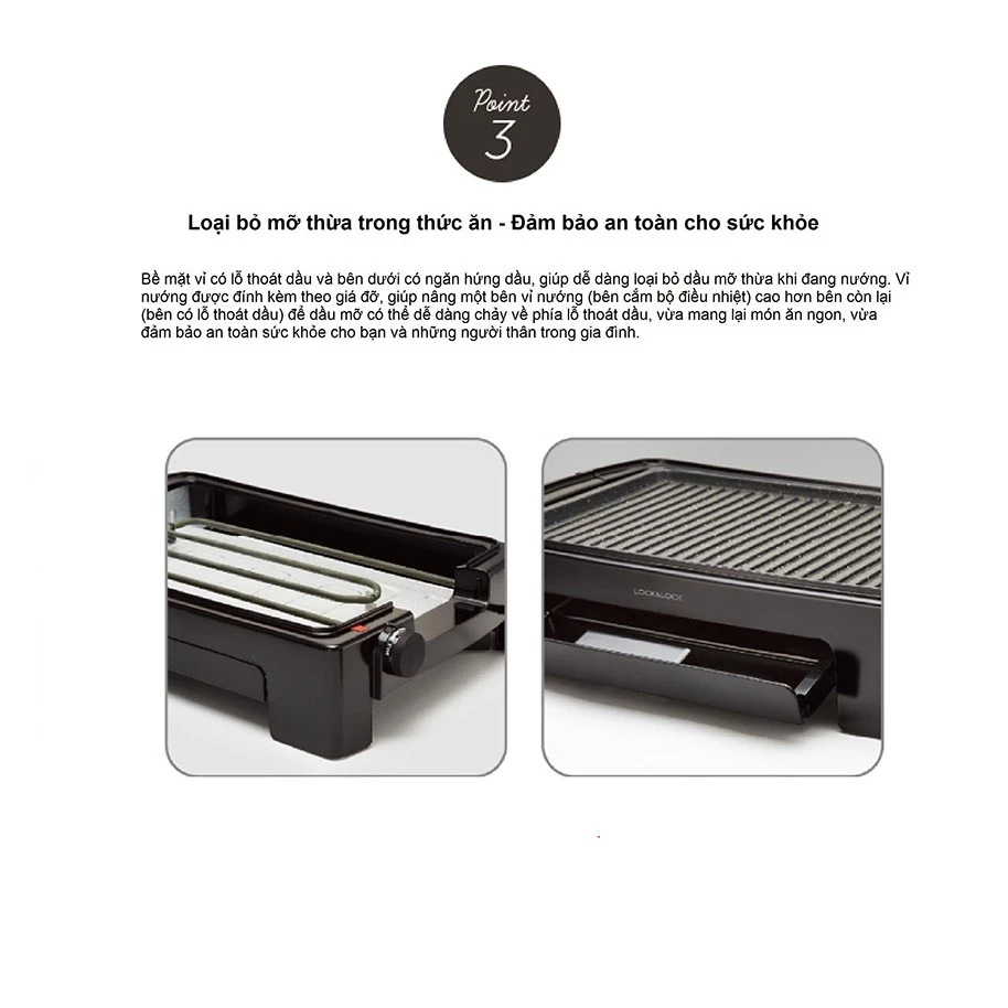Bếp Nướng Điện Lock&Lock (1300W) EJG221 - 3