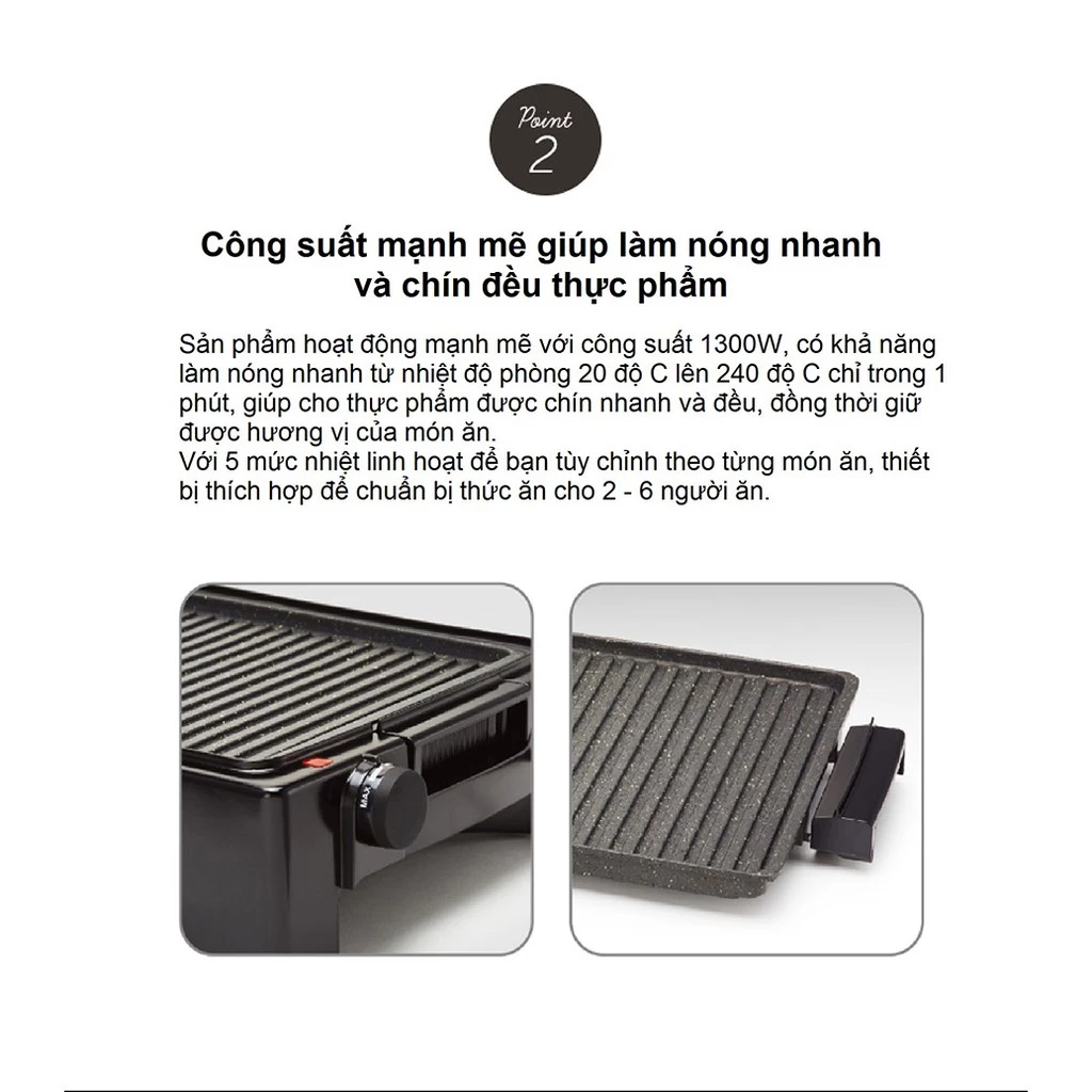 Bếp Nướng Điện Lock&Lock (1300W) EJG221 - 4