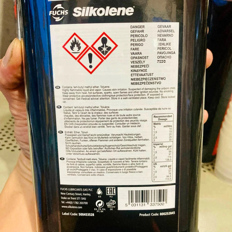 PHỤ GIA XĂNG FUCHS SILKOLENE PRO BOOST TĂNG OCTANE XĂNG TĂNG CÔNG SUẤT ĐỘNG CƠ MADE IN UK - EU - 2