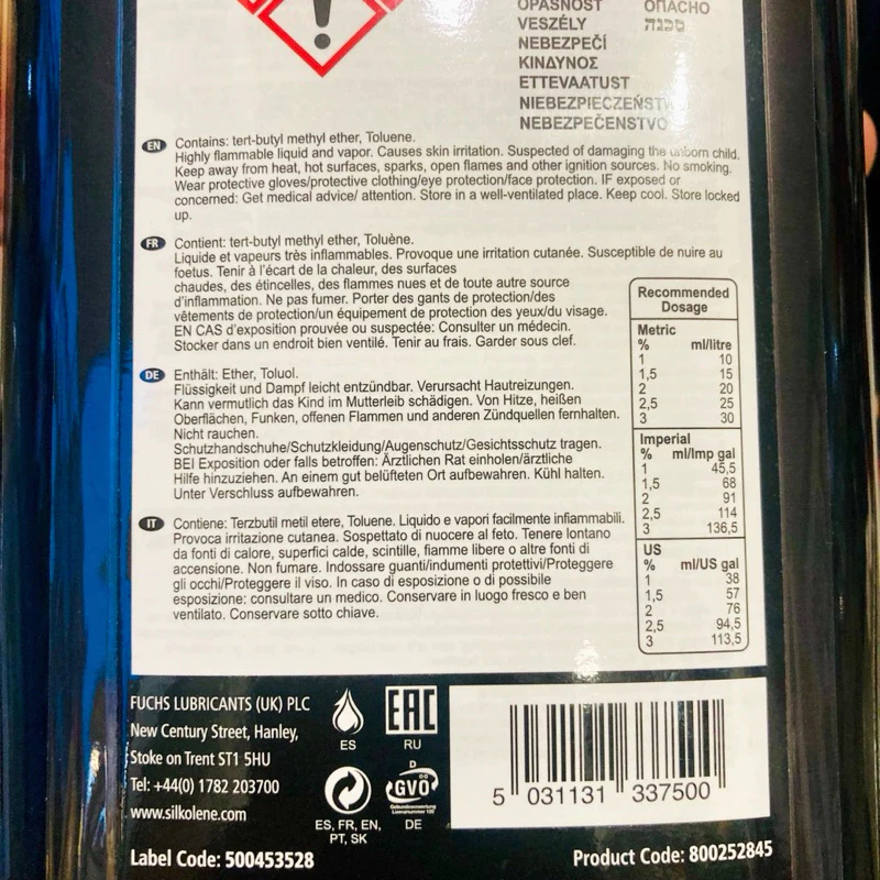 PHỤ GIA XĂNG FUCHS SILKOLENE PRO BOOST TĂNG OCTANE XĂNG TĂNG CÔNG SUẤT ĐỘNG CƠ MADE IN UK - EU - 3