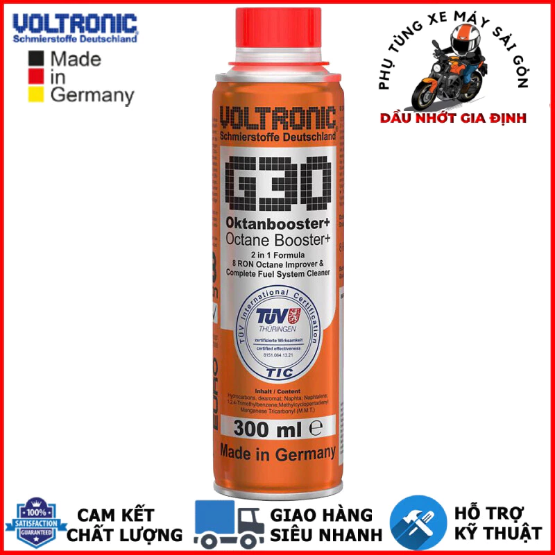 Phụ Gia Xăng Voltronic G30 Octane Booster 300ml - Phụ Gia Xăng Tăng Octane Làm Sạch Hệ Thống Nhiên Liệu, Buồng Đốt - 4