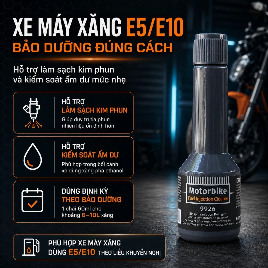 Dung dịch súc béc xăng Senfineco 9926 60ml - Vệ sinh kim phun xe máy, sạch buồng đốt, ổn định động cơ đi xăng E5 E10 - 3