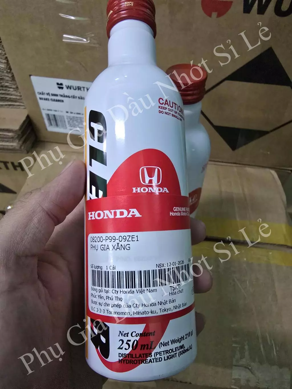 Phụ Gia Xăng Honda Chính Hãng 250ml – 08200-P99-09ZE1 - Đổ Vào Xăng, Làm Sạch Kim Phun & Buồng Đốt
