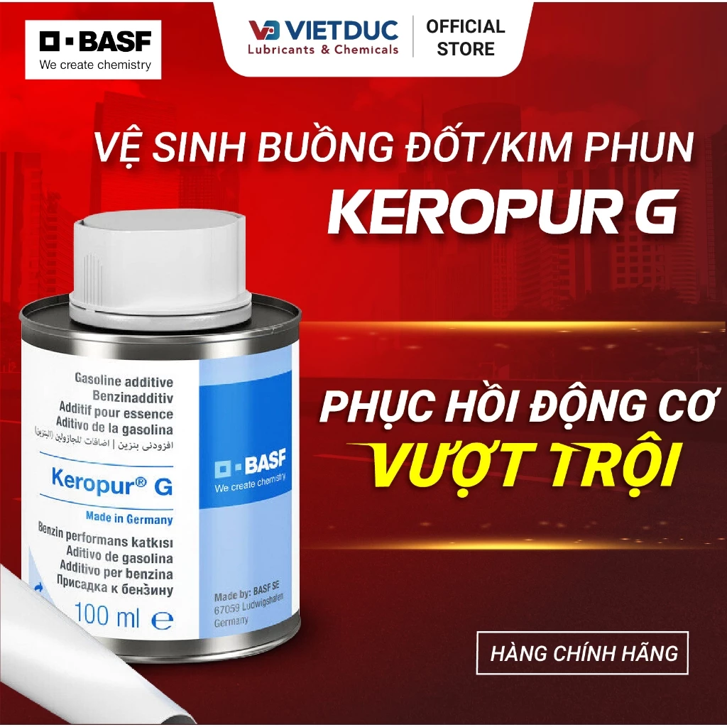 Phụ gia vệ sinh động cơ xăng ô tô KEROPUR G 100ML BASF - ĐỨC Vệ sinh buồng đốt kim phun