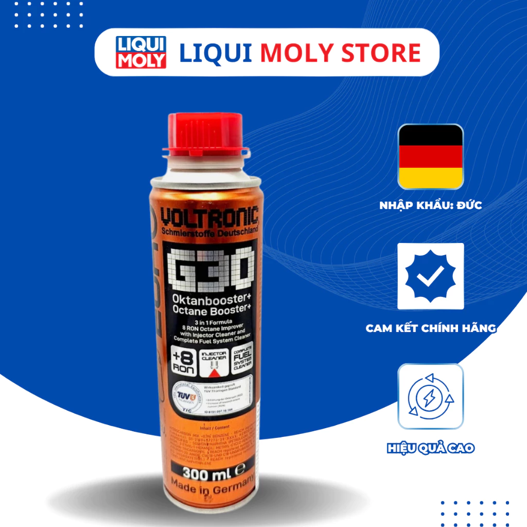 Voltronic G30 Octane Booster+ Phụ Gia Làm Tăng Chỉ Số Octane Xăng 300ml- Sản xuất tại Đức
