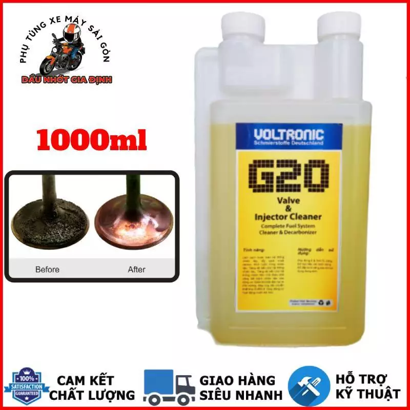 Phụ gia xăng, vệ sinh kim phun, buồng đốt VOLTRONIC G20 1 LÍT