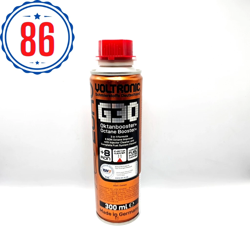 Voltronic G30 Octane Booster+ Phụ Gia Làm Tăng Chỉ Số Octane Xăng 300ml- Sản xuất tại Đức