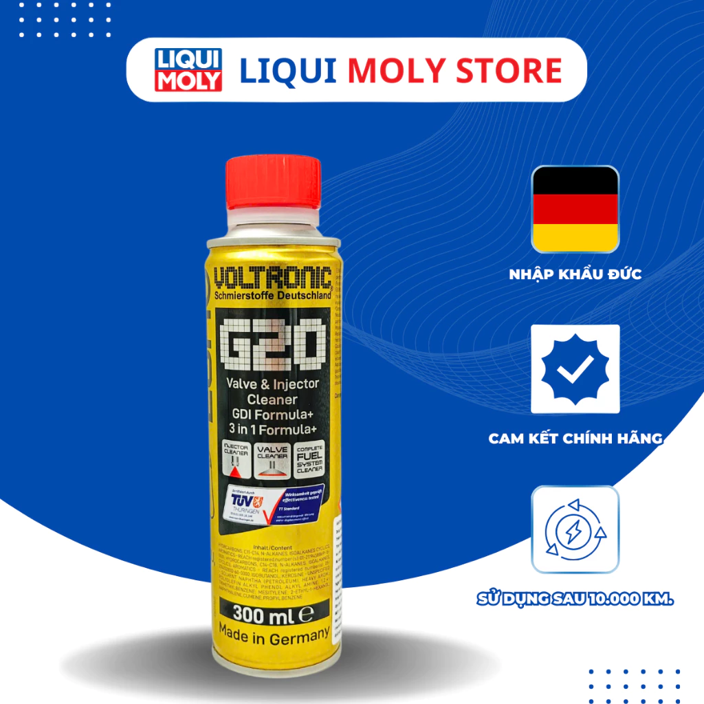 VOLTRONIC G20 300ML Phụ gia xăng, Vệ sinh kim phun, buồng đốt - Sản xuất tại Đức