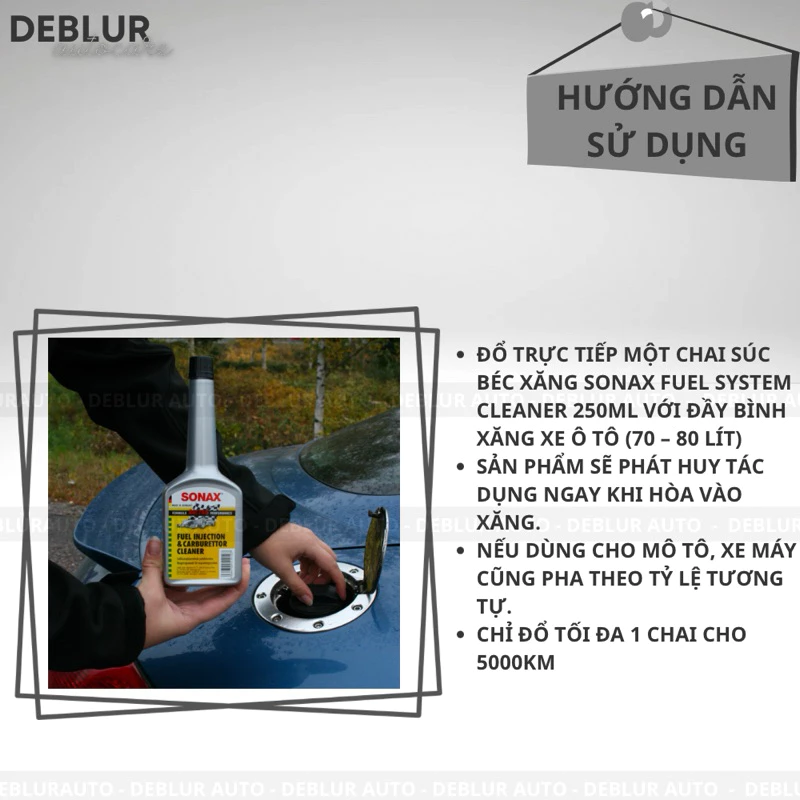 Phụ gia làm sạch hệ thống xăng Sonax Fuel System Cleaner 250ml 515100 - 3