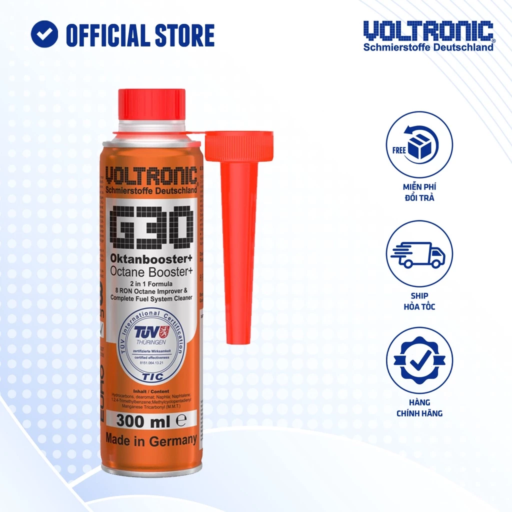 Phụ gia vệ sinh hệ thống xăng và tăng octane nhập khẩu đức VOLTRONIC g30 octane booster - 2