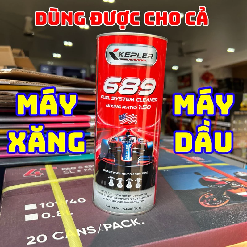 Phụ gia súc béc xăng (946mL), làm sạch buồng đốt, súc béc dầu, dùng cho mọi loại xe máy, xe ô tô, xe tải, giúp nhẹ máy