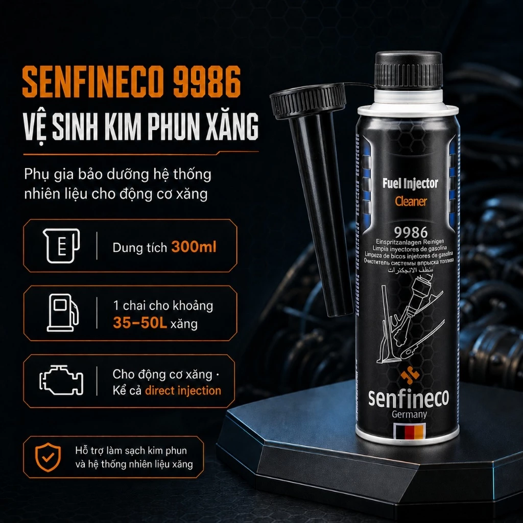 Senfineco 9986 - Phụ Gia Súc Béc & Vệ Sinh Kim Phun Xăng | Fuel Injection Cleaner [300ML]