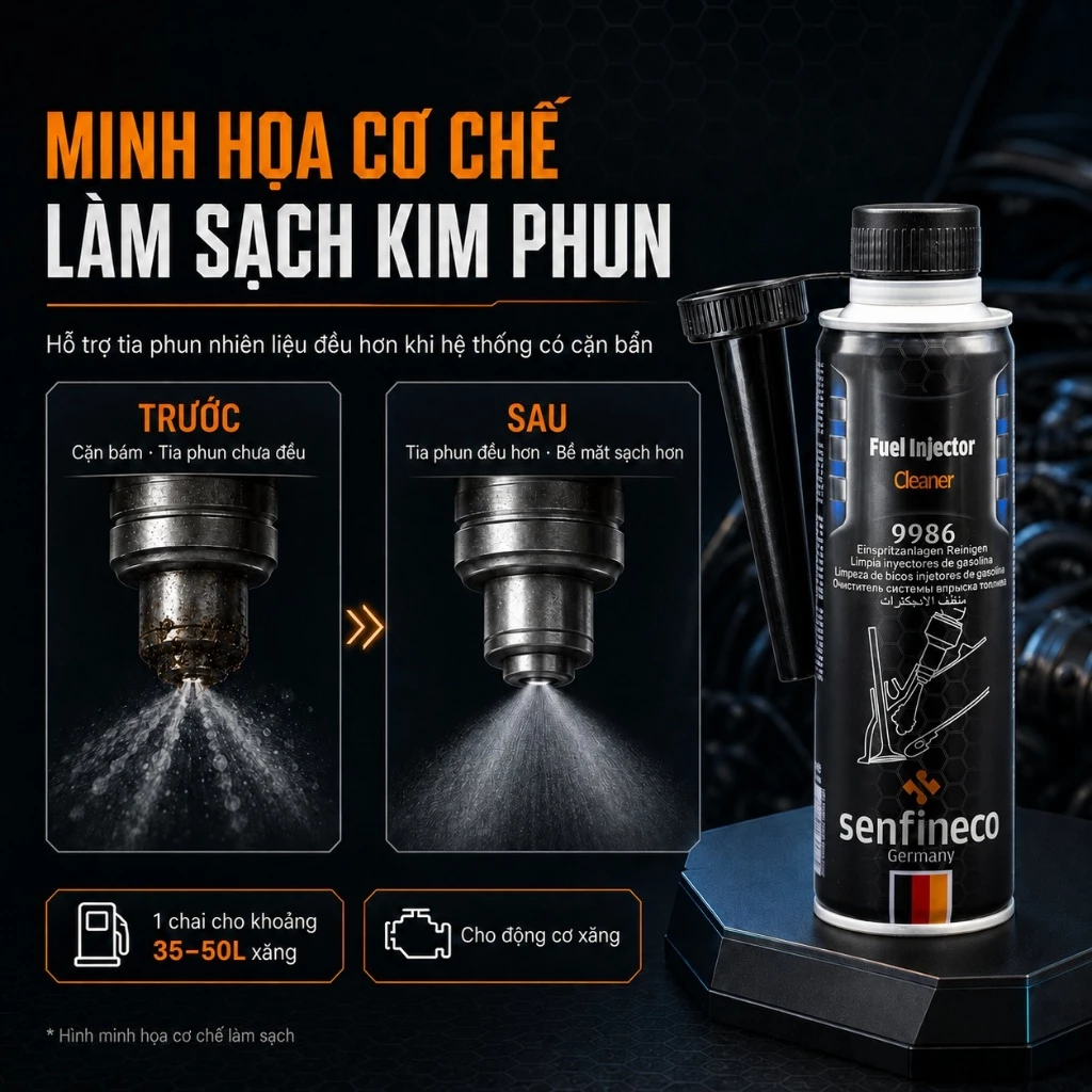 Senfineco 9986 - Phụ Gia Súc Béc & Vệ Sinh Kim Phun Xăng | Fuel Injection Cleaner [300ML] - 2
