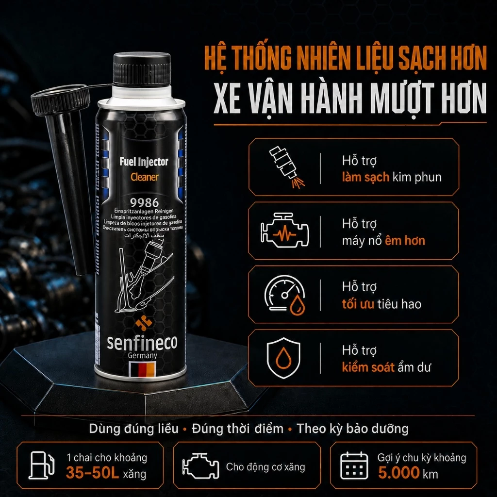 Senfineco 9986 - Phụ Gia Súc Béc & Vệ Sinh Kim Phun Xăng | Fuel Injection Cleaner [300ML] - 5