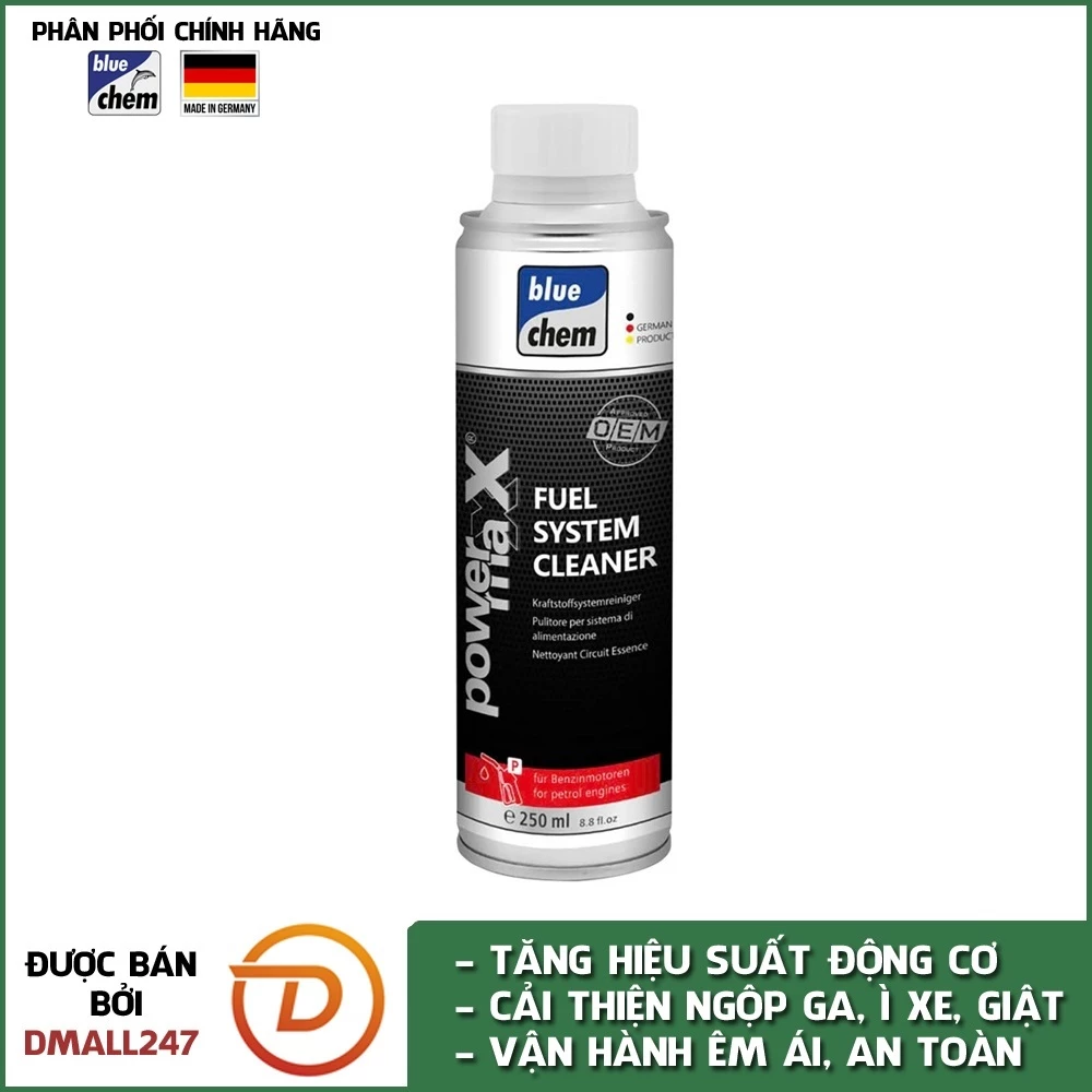 Phụ gia vệ sinh hệ thống xăng cho ô tô Bluechem 33028E dung tích 250ml - Phù hợp với xe dùng xăng E10