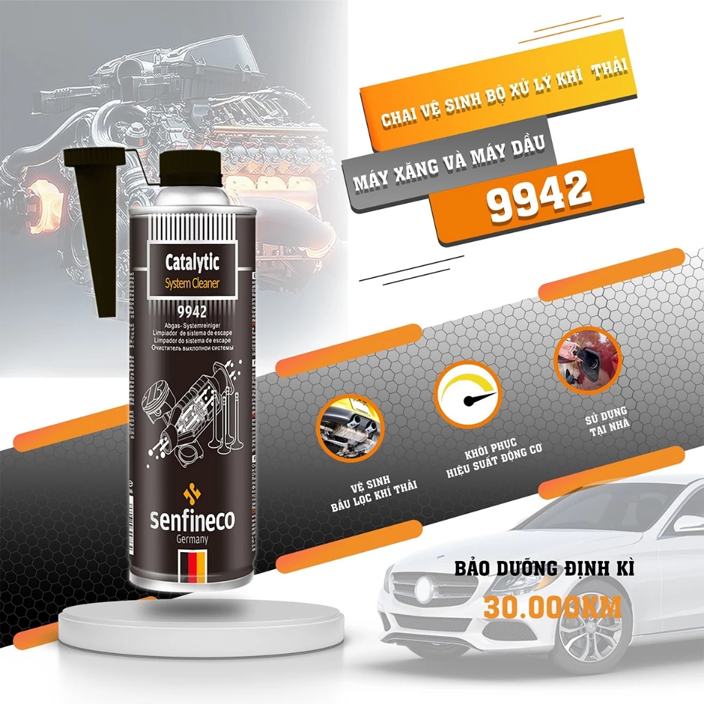 Senfineco 9985 - 9986 - 9997 - 9916 - 9942 300ml Nhập Đức, Phụ Gia Làm Sạch Buồng Đốt Oto Xăng Và Dầu - 2