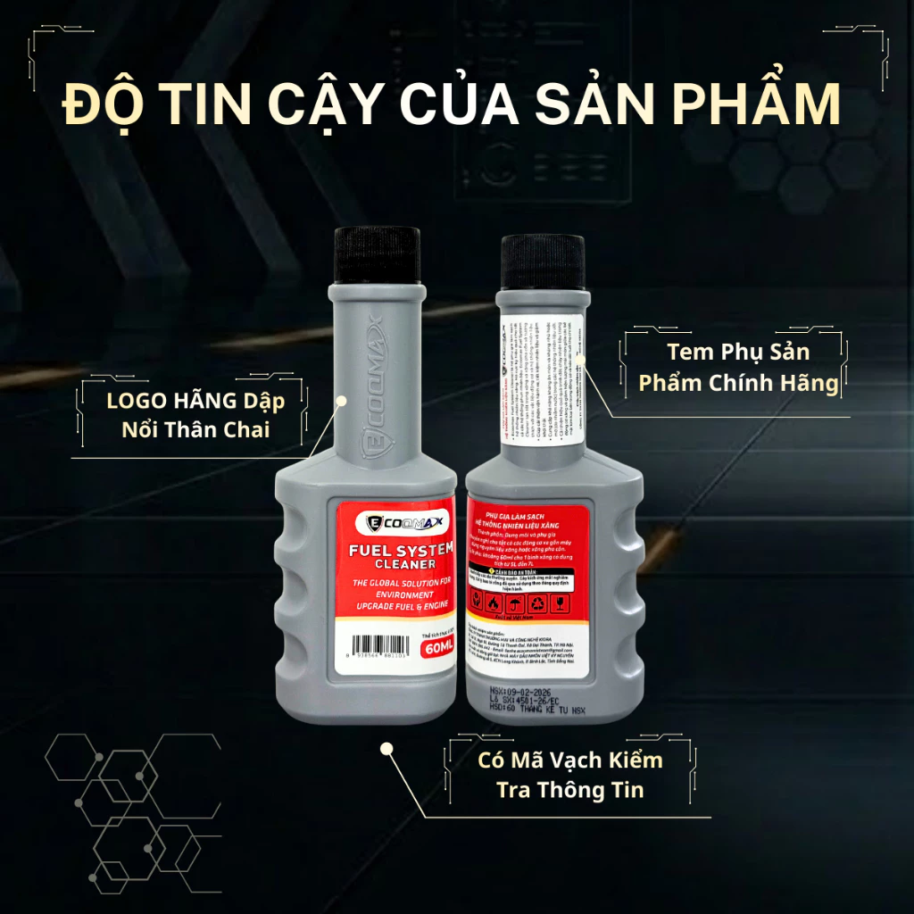 Phụ Gia Súc Béc Xăng ECOOMAX FUEL SYSTEM CLEANER Làm Sạch Buồng Đốt Cho Xe Máy - Làm Sạch Cặn Cacbon Buồng Đốt Kim Phun - 4