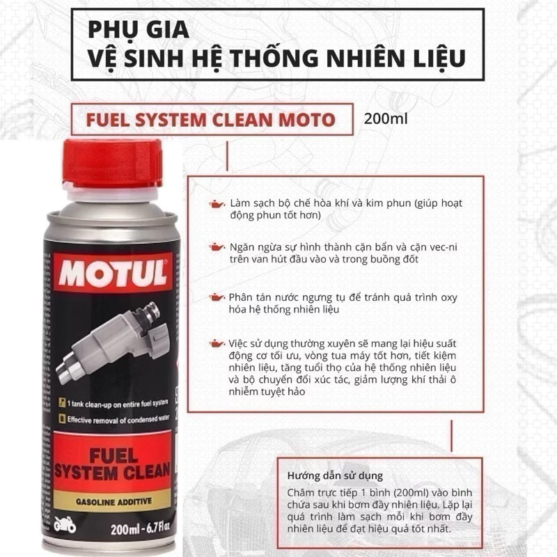 Phụ gia vệ sinh hệ thống nhiên liệu xe máy - FUEL SYSTEM CLEAN MOTO 200ml - 3