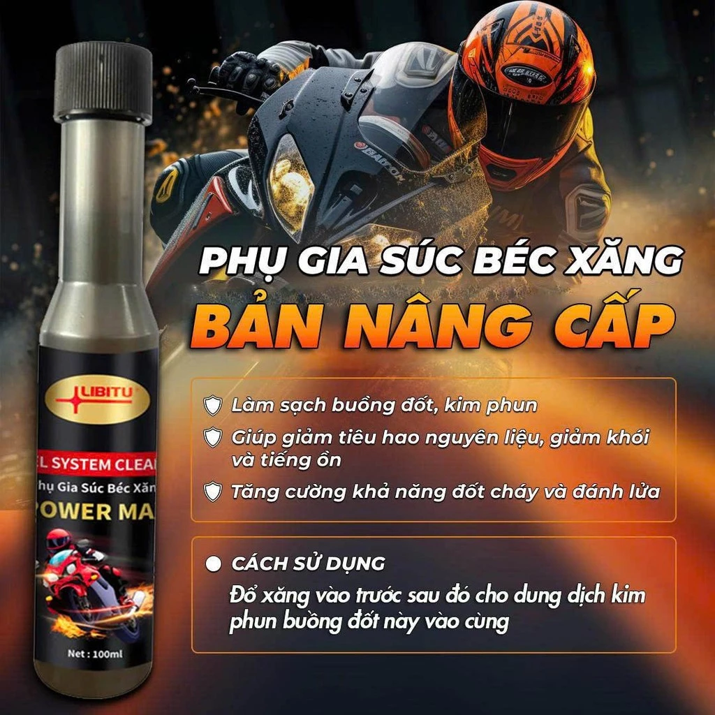 [CHÍNH HÃNG] Combo 2 Chai Súc Béc Xăng Libitu Power Max - BẢN NÂNG CẤP MỚI Làm Sạch Hiệu Quả, Bảo Dưỡng Động Cơ Xe - 2