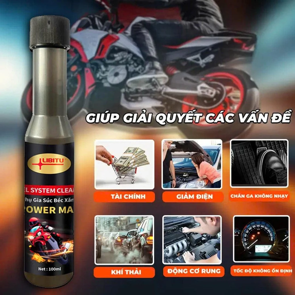 [CHÍNH HÃNG] Combo 2 Chai Súc Béc Xăng Libitu Power Max - BẢN NÂNG CẤP MỚI Làm Sạch Hiệu Quả, Bảo Dưỡng Động Cơ Xe - 3