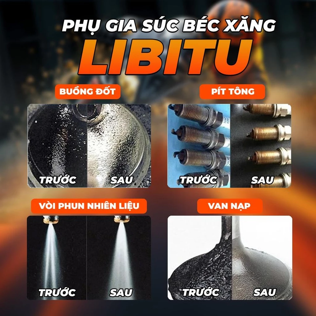 [CHÍNH HÃNG] Combo 2 Chai Súc Béc Xăng Libitu Power Max - BẢN NÂNG CẤP MỚI Làm Sạch Hiệu Quả, Bảo Dưỡng Động Cơ Xe - 4