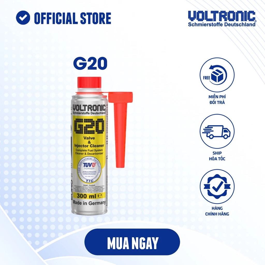 PHỤ GIA VỆ SINH HỆ THỐNG XĂNG NHẬP KHẨU VOLTRONIC G20 VALVE AND INJECTOR CLEANER - VOLTRONIC VIETNAM STORE