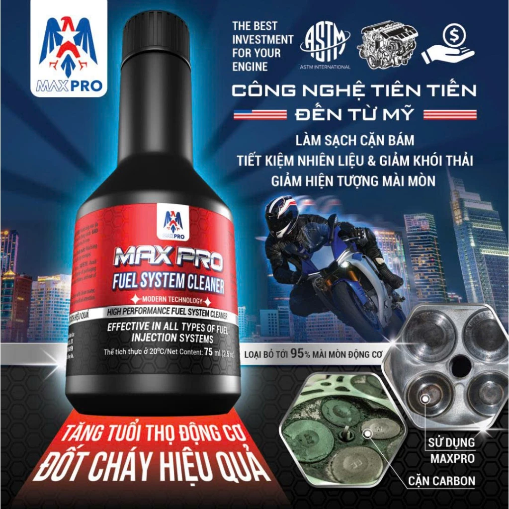 Chai Phụ Gia Maxpro USA Bảo Dưỡng Xe Máy Giúp Nhẹ Ga Tiết Kiệm Xăng Xe Êm Máy Khoẻ
