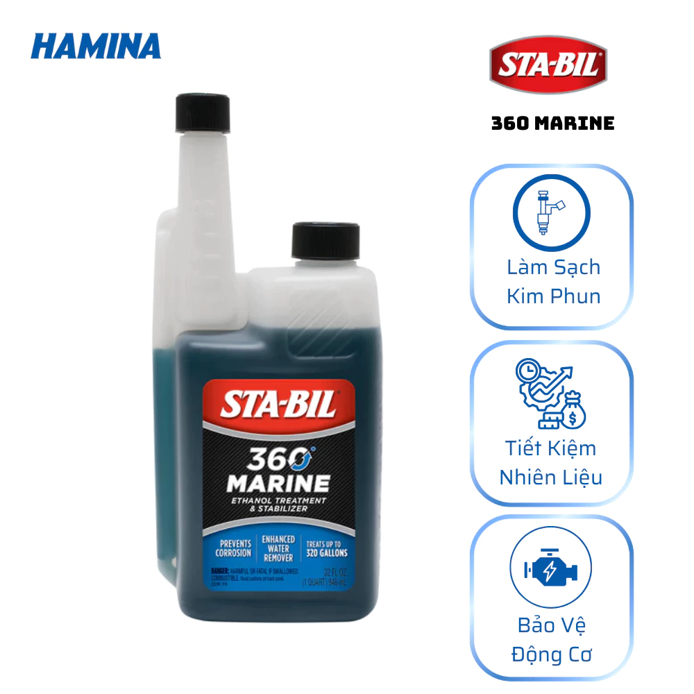 STA-BIL 360 Marine 946ml - Phụ gia xăng E10 - Phù hợp ở môi trường có độ ẩm cao, môi trường biển - Nhập Khẩu Mỹ - 2