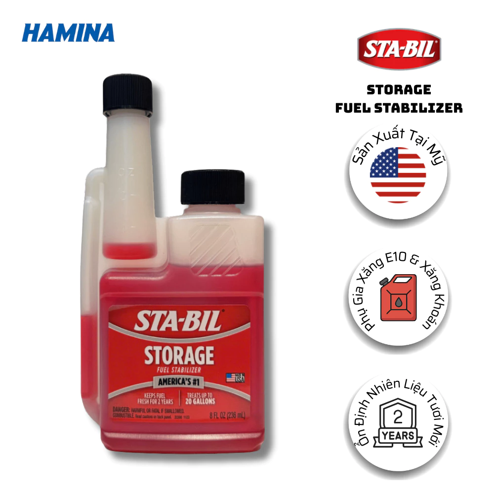 STA-BIL Storage 236ml - Phụ Gia Xăng Ổn Định Nhiên Liệu - Nhập Khẩu Mỹ - Hãng Sta-bill