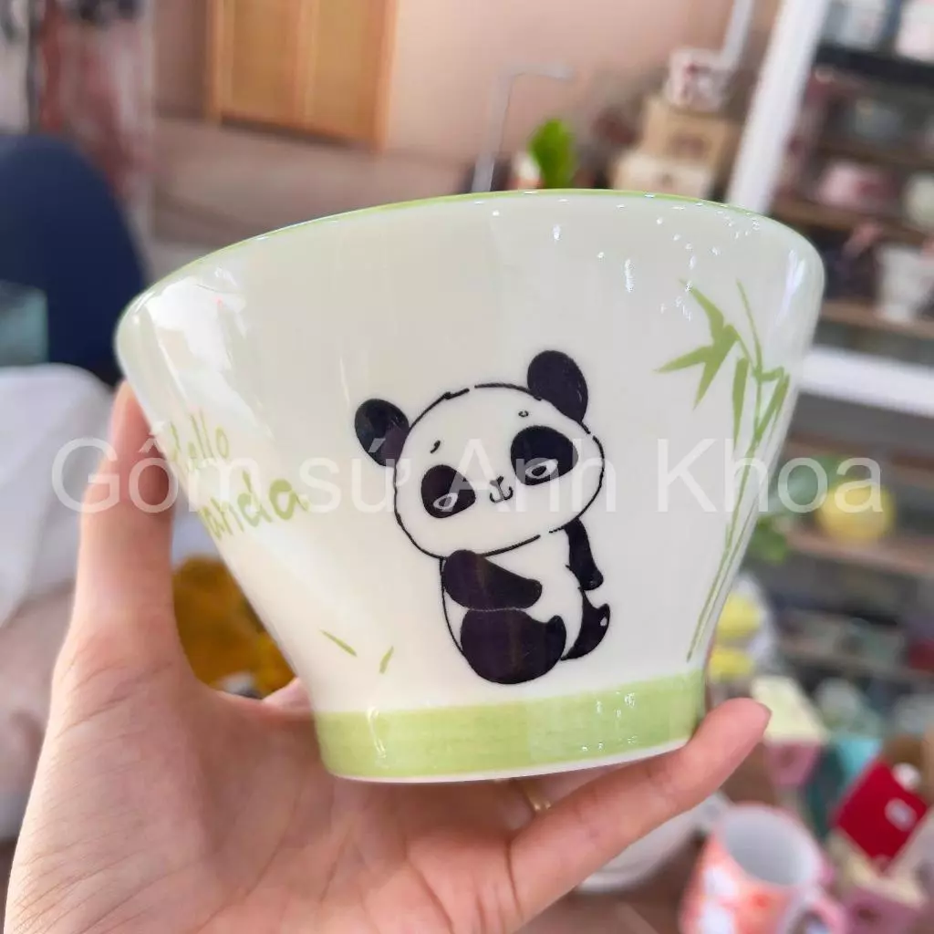 Bát Đĩa Gốm Sứ Decor, Bát Ăn Cơm, Bát Ăn Chè, Chén Dĩa Dễ Thương Bộ Bát Đĩa gấu panda mẫu mới Cực Xinh Yêu Gomsudecor21 - 6