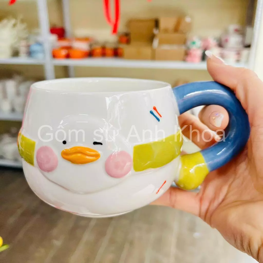 Bát Đĩa Gốm Sứ Decor, Bát Ăn Cơm, Bát Ăn Chè, Chén Dĩa Dễ Thương Bộ Bát Đĩa Vịt Hoa Cực Đáng yêu Cho Bé Gomsudecor21 - 3