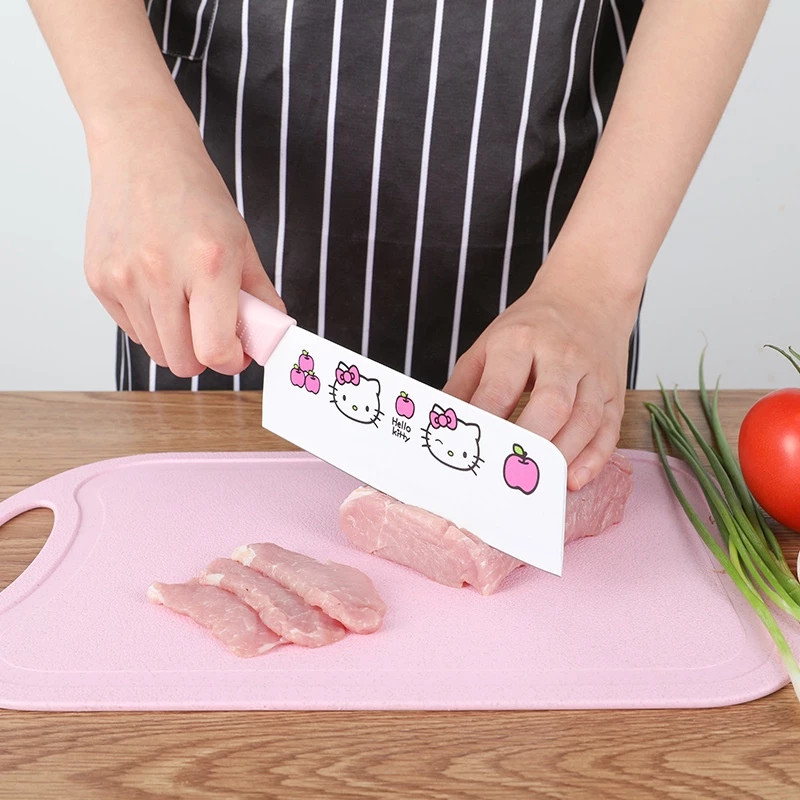 Bộ Dao Thớt Kéo Nhà Bếp Innox 7 Món YEUBEVN Cao Cấp Tiện Dụng Chống Gỉ Chịu Nhiệt Cao Hình Kitty Dễ Thương - 5