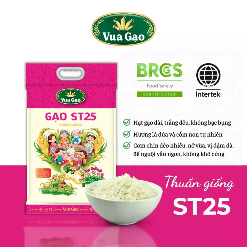 Combo 2 Túi Gạo ST25 5kg – Vua Gạo – Gạo Thơm Ngon, Dẻo Nhiều, Vị Đậm Đà – Top 1 Thế Giới 2023 - 2