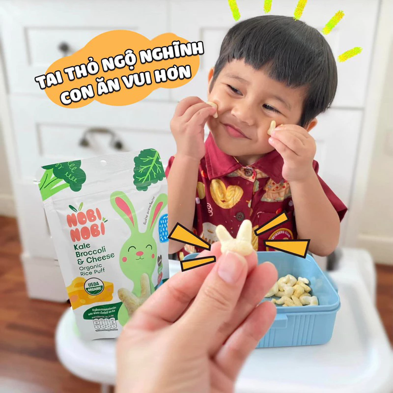 Bánh gạo Jasmine Hữu Cơ NOBI NOBI cho bé ăn dặm từ 6m - 3