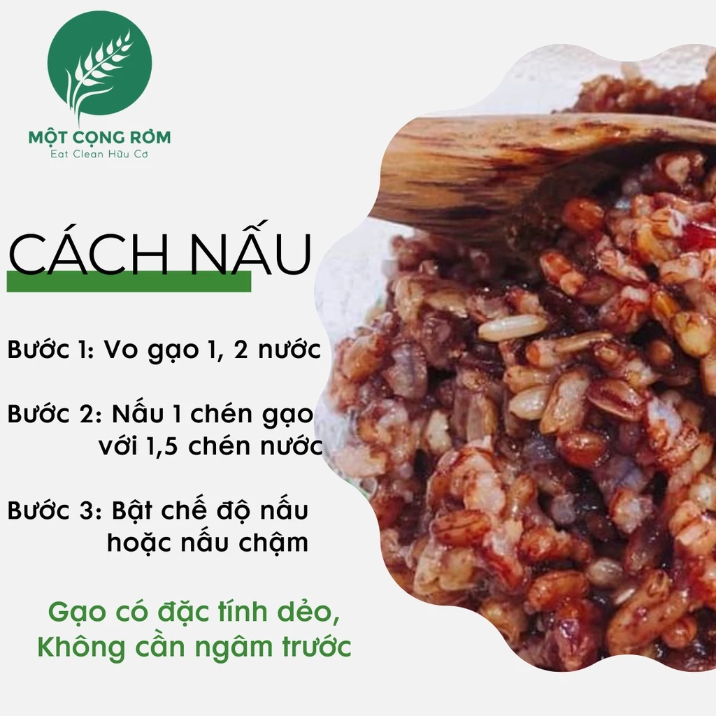 Gạo Lứt Đỏ Điện Biên Dẻo Thơm, Gạo Lứt Hữu Cơ Hỗ Trợ Ăn Kiêng, Eatclean | Một Cọng Rơm - 3