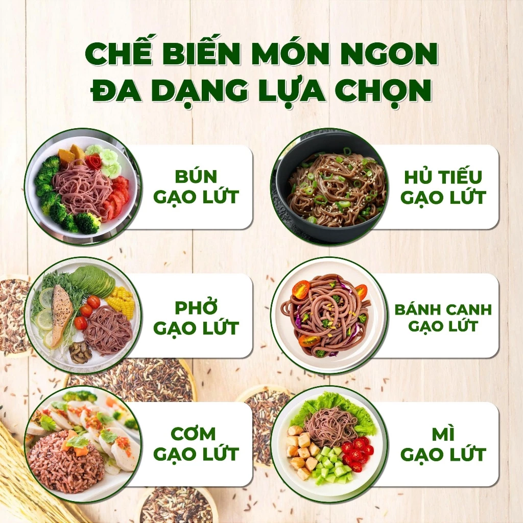 1Kg Gạo Lứt Dẻo Tím Than, Gạo Lứt Đỏ Dẻo Điện Biên SEN FOOD, Gofit Mart - 2