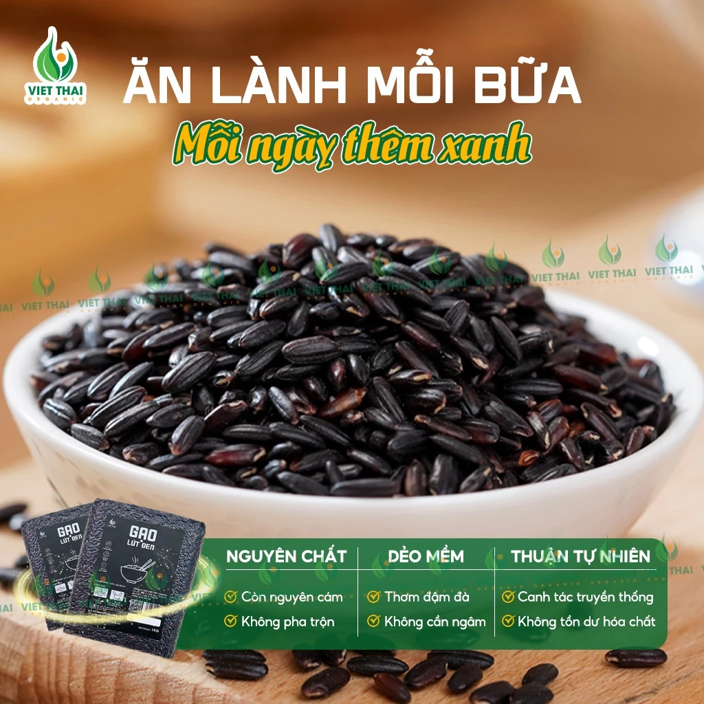 [Combo 7Kg Siêu Hời] Gạo Lứt Đen Việt Thái Organic Gạo Lứt Không Cần Ngâm Dẻo Mềm Ít Calo Eat Clean - 3