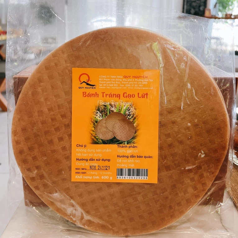 Bánh tráng gạo lứt Quy Nguyên Tuệ Hải 400gram - bánh đa gạo lứt - 2