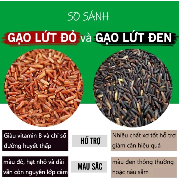 1 KG Gạo lứt đỏ huyết rồng / gạo lứt đen Điện Biên - gạo lứt cho người ăn kiêng - gạo lức dẻo thơm - 2