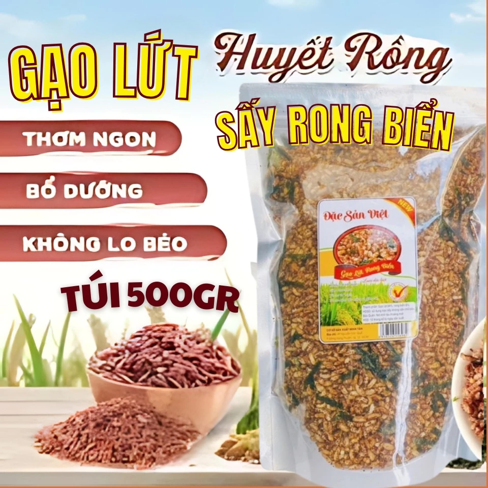 Gạo lứt giảm cân, gạo lứt huyết rồng rong biển, gạo lứt rong biển, phù hợp ăn kiềng tiểu đường 1Kg - 5