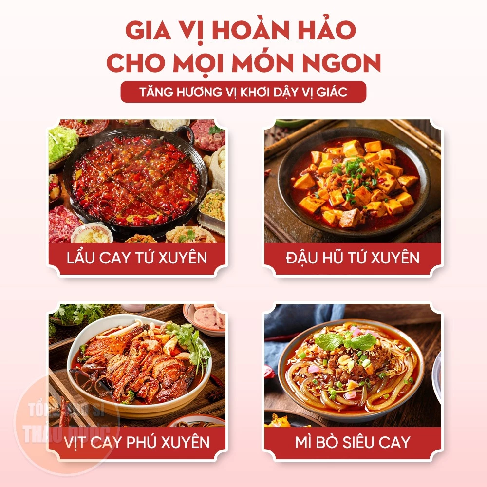 Hạt tiêu tứ xuyên 100g, xuyên tiêu đỏ khô, hoa tiêu làm gia vị, lẩu cay tứ xuyên, thơm, cay - 5